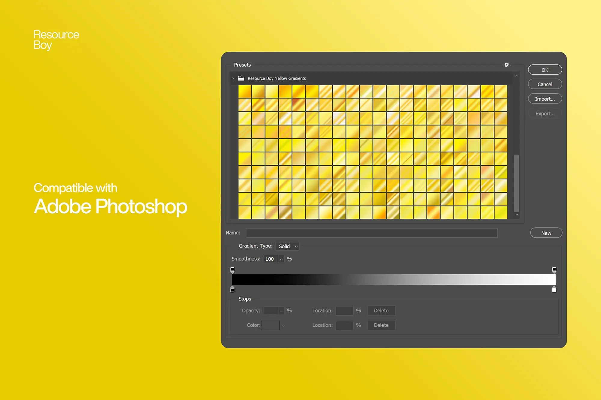 200 Yellow Photoshop Gradients