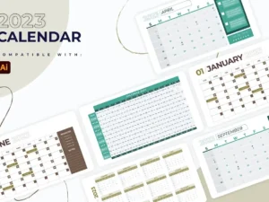 2023 calendar slides illustrator infographics1