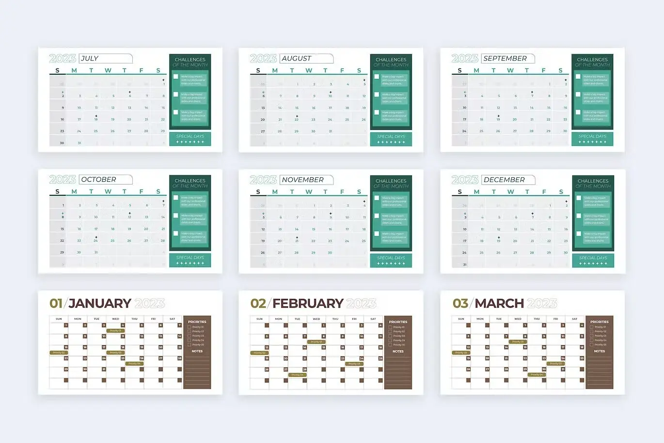 2023 Calendar Slides Illustrator Infographics 4 2023 calendar slides illustrator infographics4