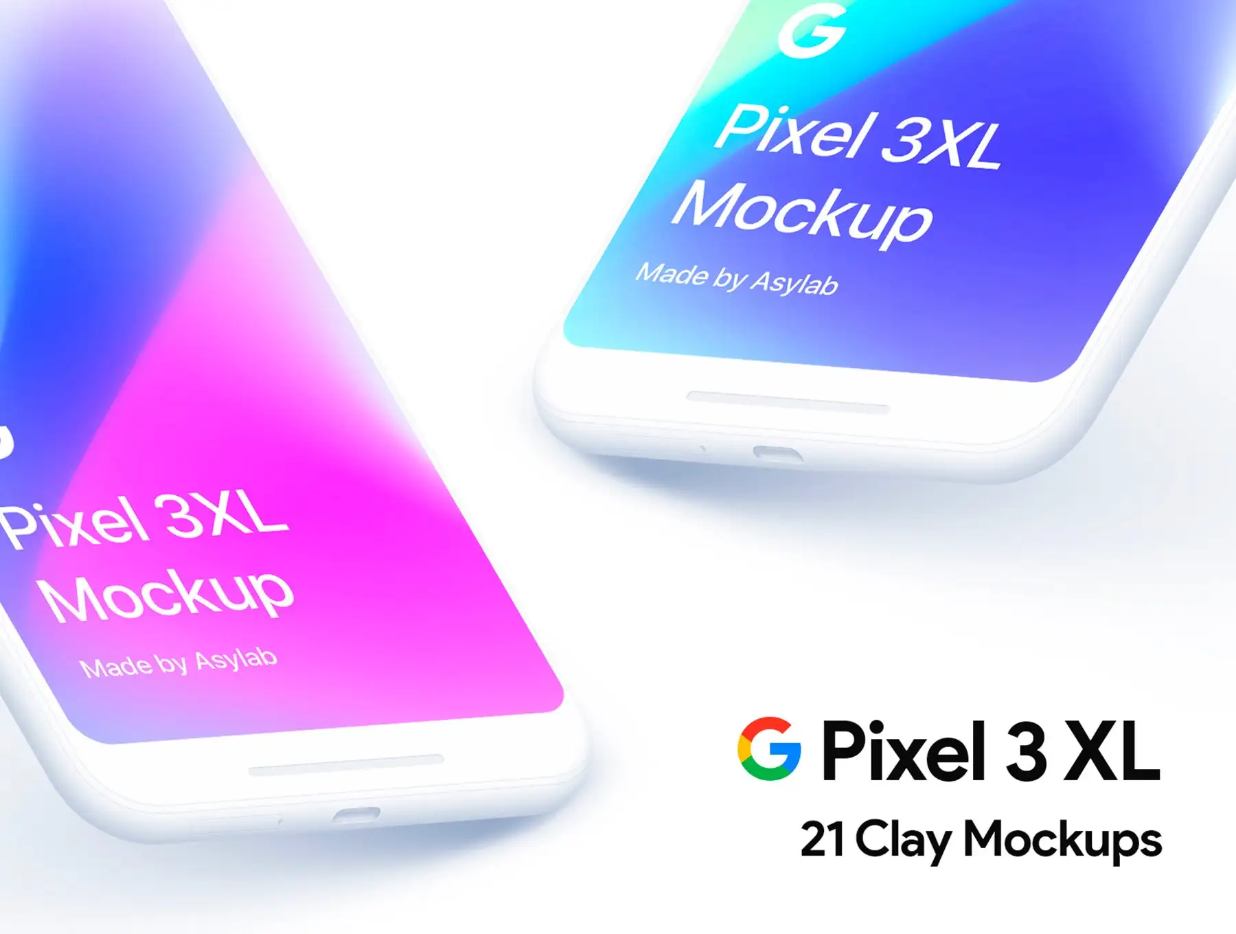 21 Google Pixel 3 XL Clay Mockups 3 21 google pixel 3 xl clay mockups2