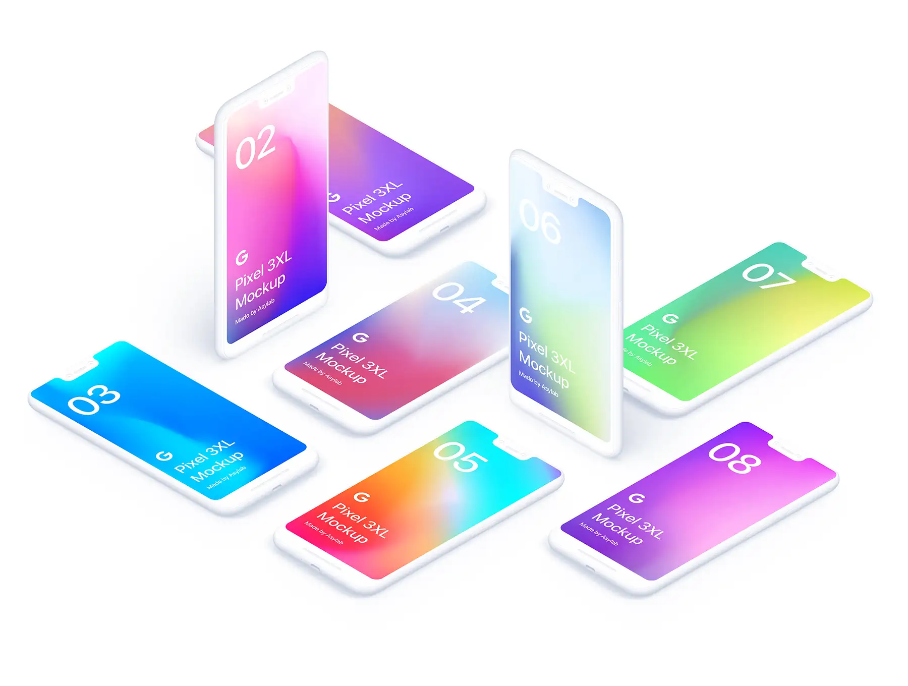 21 Google Pixel 3 XL Clay Mockups 9 21 google pixel 3 xl clay mockups8