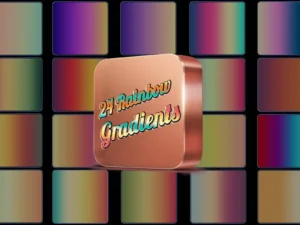 24 rainbow gradients photoshop actions