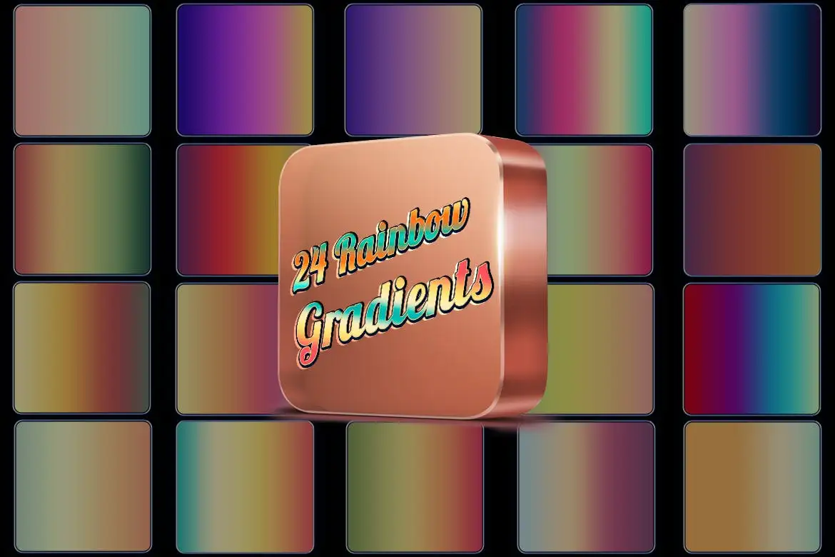 24 Rainbow Gradients Photoshop Actions
