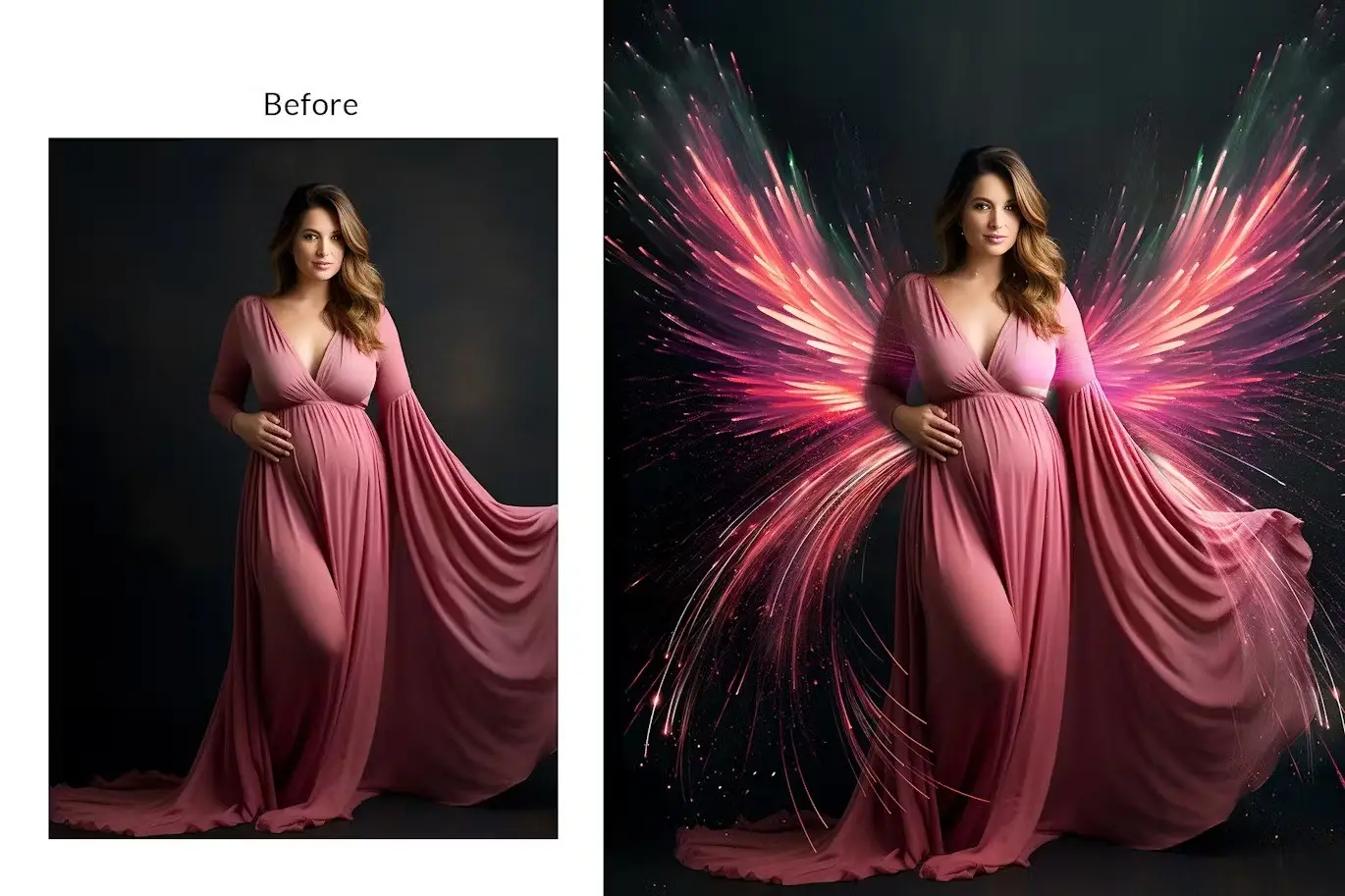 24 Angel wings maternity PNG overlays