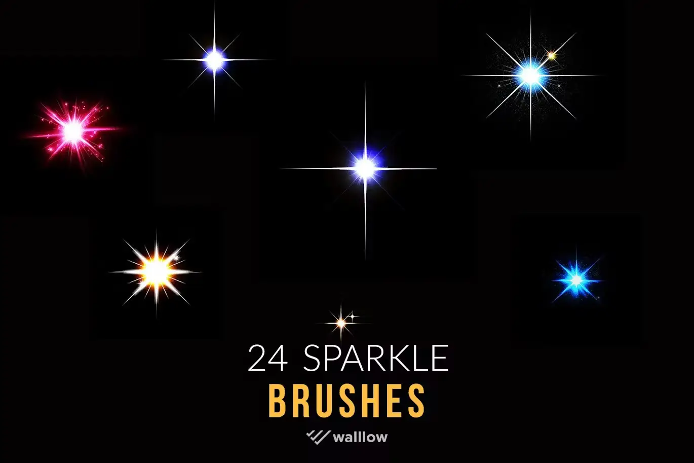 24 Sparkle and Twinkle Light Photoshop brushes