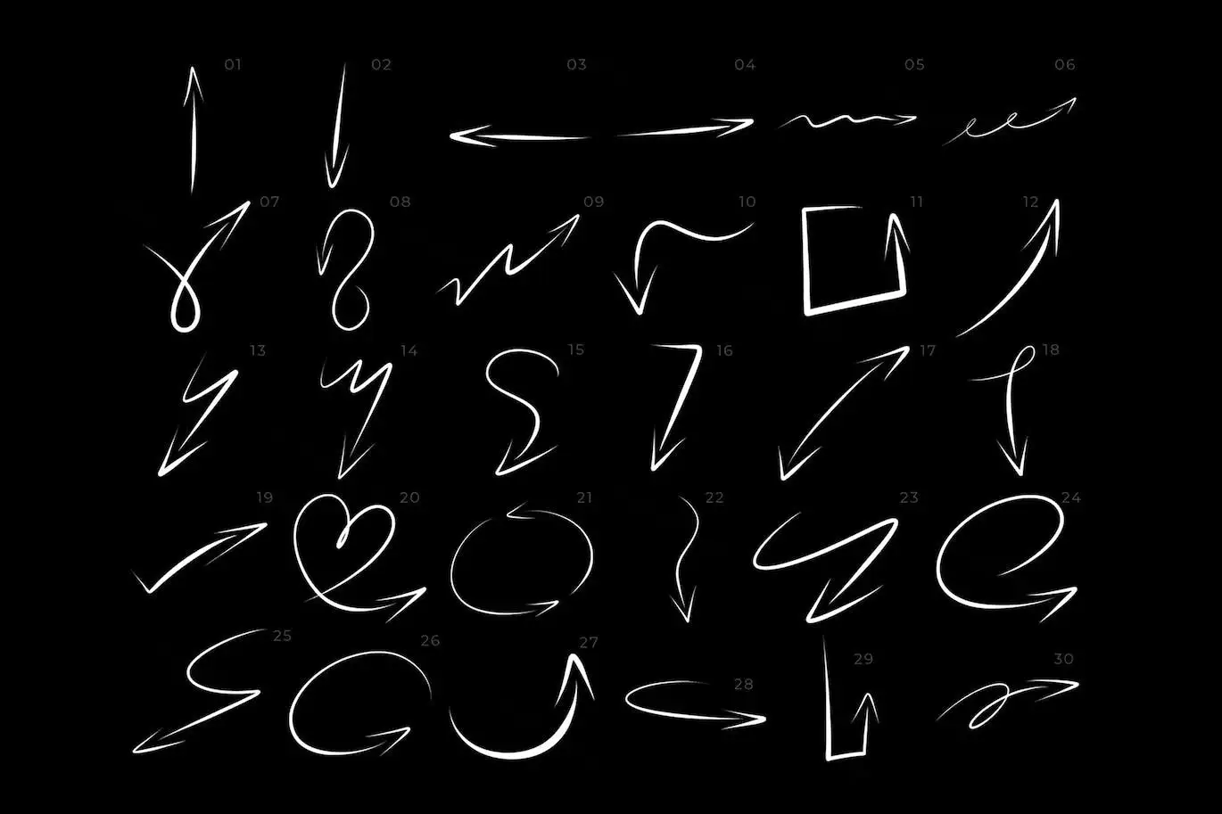 30 Hand Drawn Arrows Photoshop Brushes 4 30 hand drawn arrows photoshop brushes 1