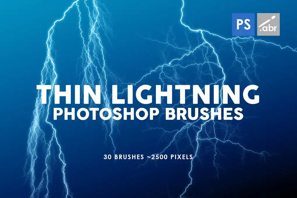 30 Thin Lightning Photoshop Stamp Brushes 3 30 thin lightning photoshop stamp brushes 3