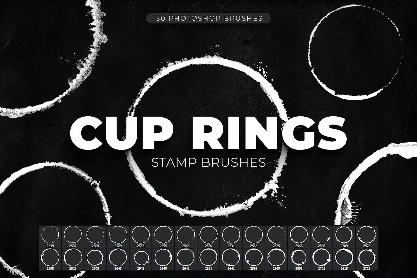 30 Coffee Cup Rings Photoshop Brushes 3 30 coffee cup rings photoshop brushes1