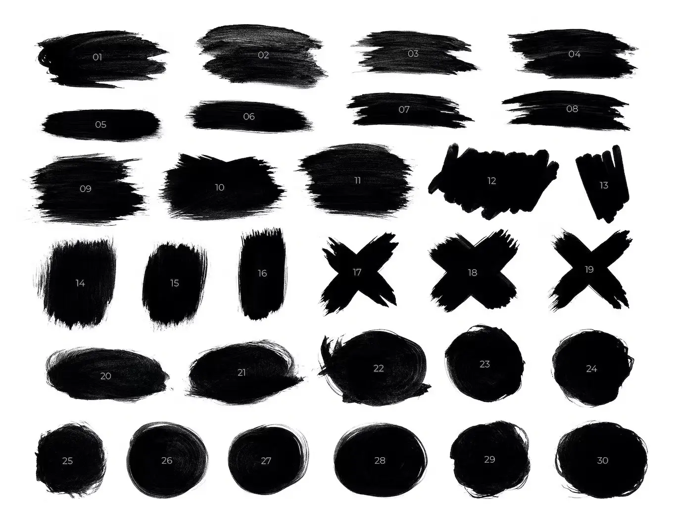 30 hand painted brush masks3