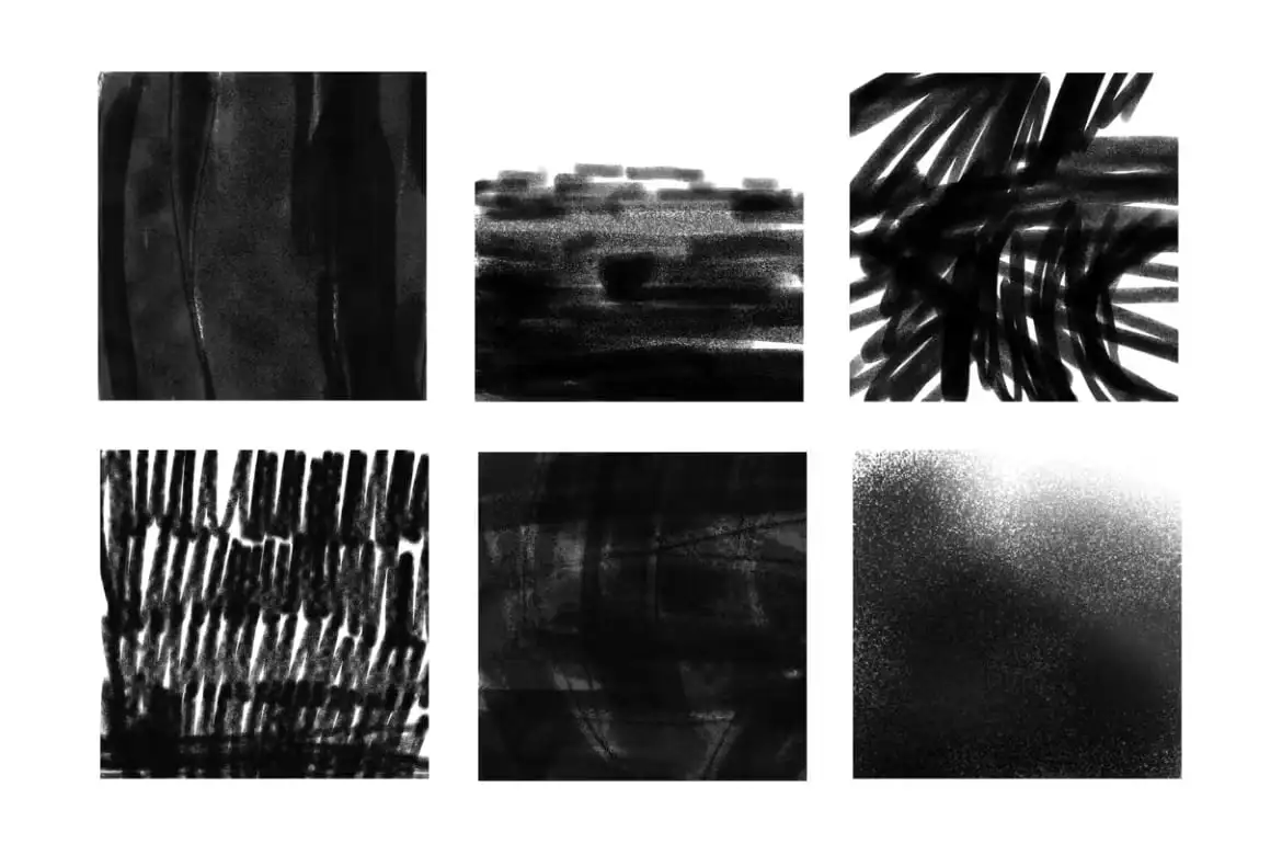 30 Charcoal Texture Photoshop Stamp Brushes