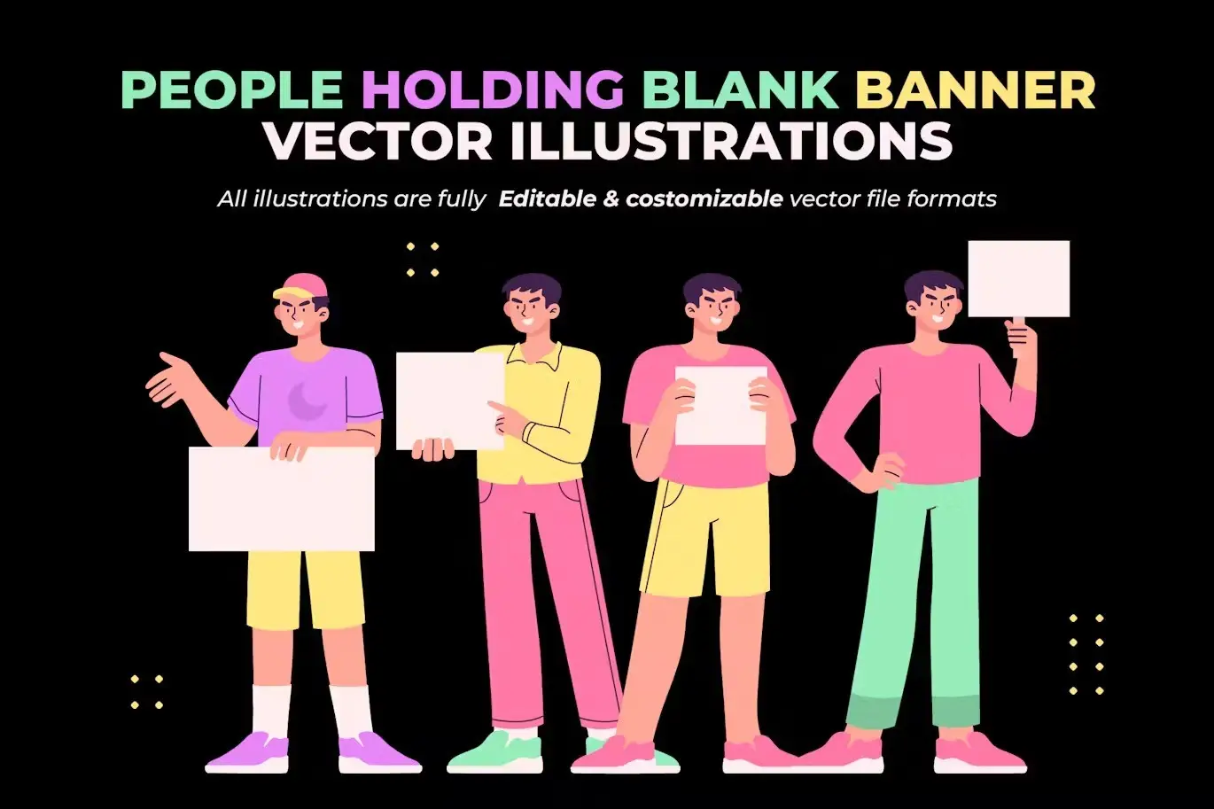 30 Images People Holding Blank Banner Illustration 4 30 images people holding blank banner illustration3