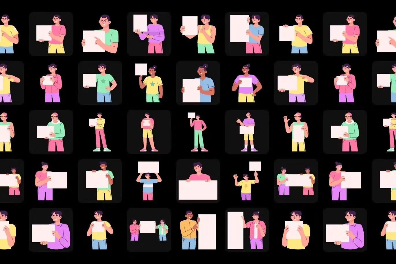 30 Images People Holding Blank Banner Illustration 5 30 images people holding blank banner illustration5