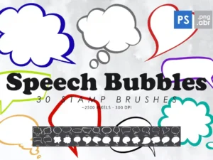 30 speech bubbles photoshop stamp brushes1