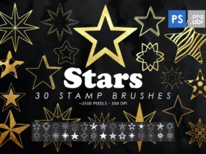 30 stars photoshop stamp brushes1