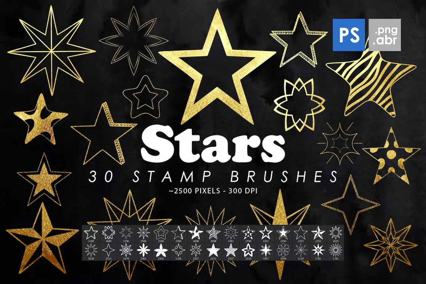 30 Stars Photoshop Stamp Brushes