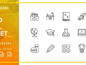 300 back to school icons set1