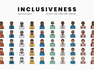 350 inclusiveness icons vivid series