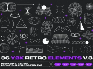 36 y2k retro elements v