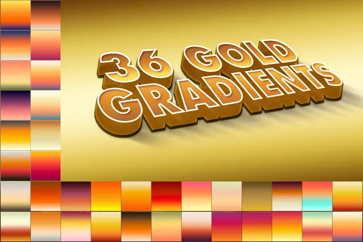 36 Gold Gradients Photoshop