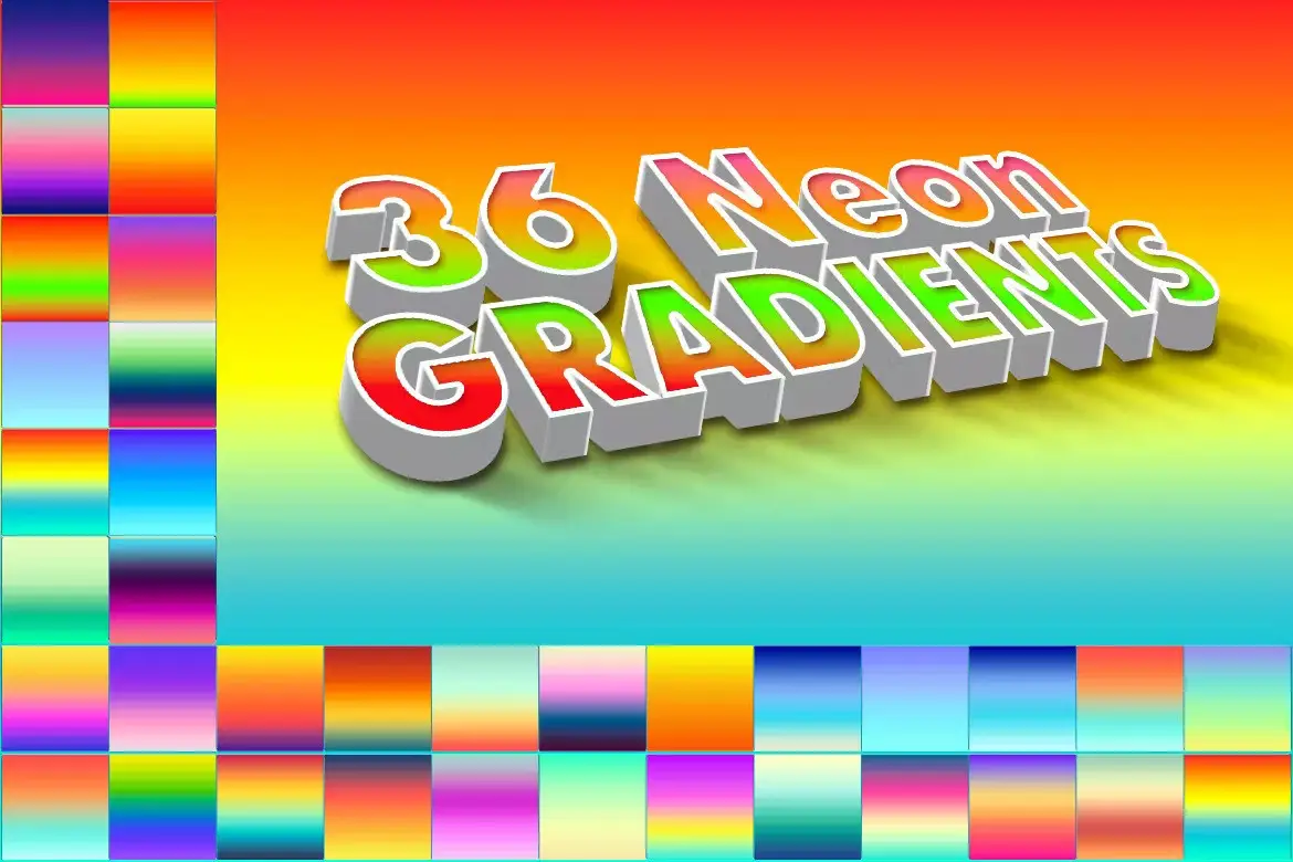 36 Neon Gradients Photoshop