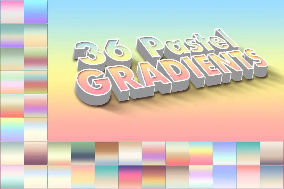 36 Pastel Photoshop Gradients