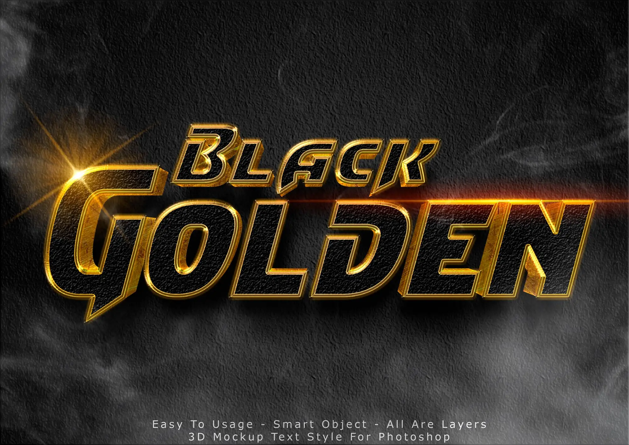 3D Black Glitter Template Text Effects