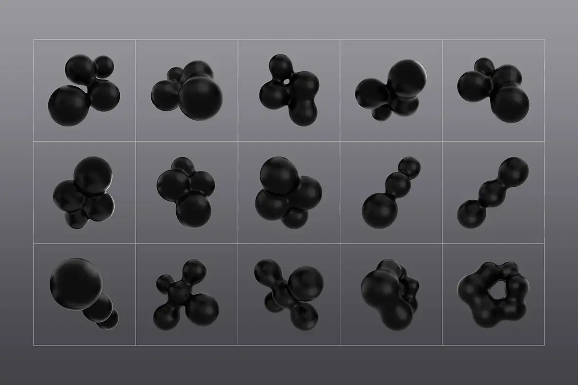 3D Black Shapes Collection 6 3d black shapes collection14