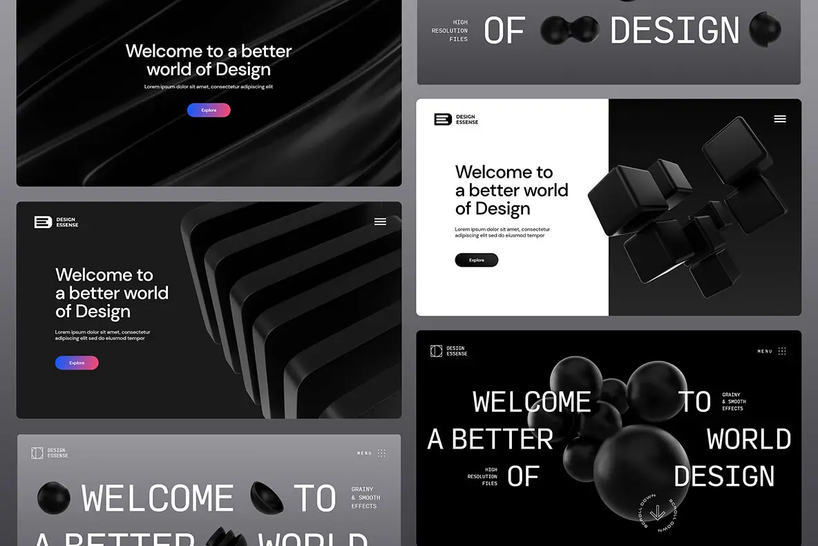 3D Black Shapes Collection 7 3d black shapes collection15