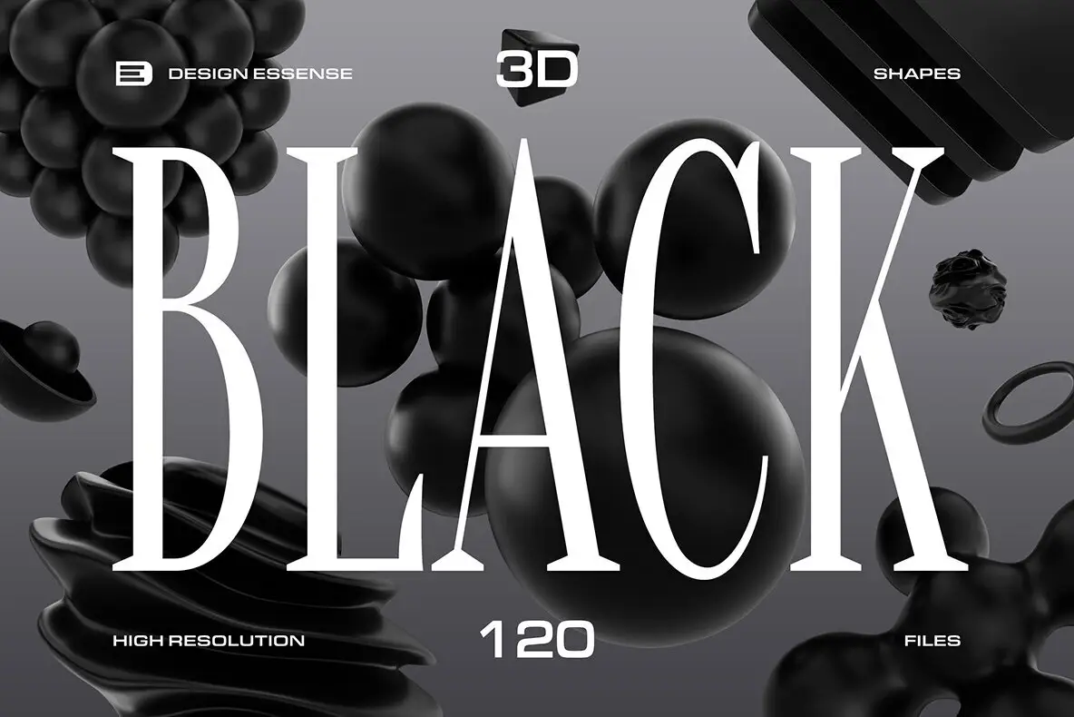 3D Black Shapes Collection 14 3d black shapes collection8