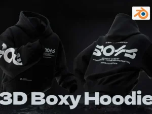 3d boxy hoodie mockup