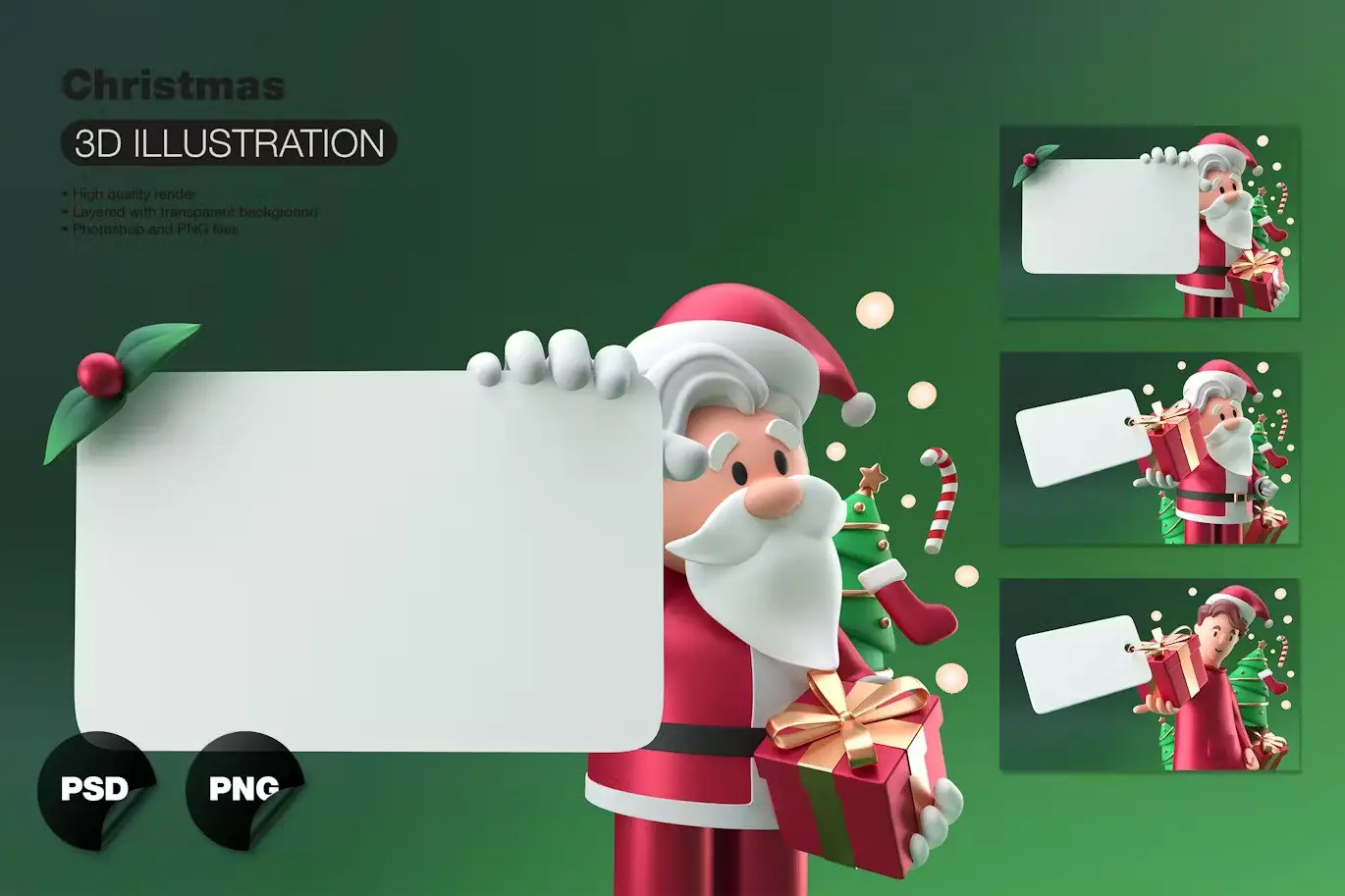 3D Christmas Set