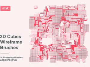3d cubes wireframe brushes 1