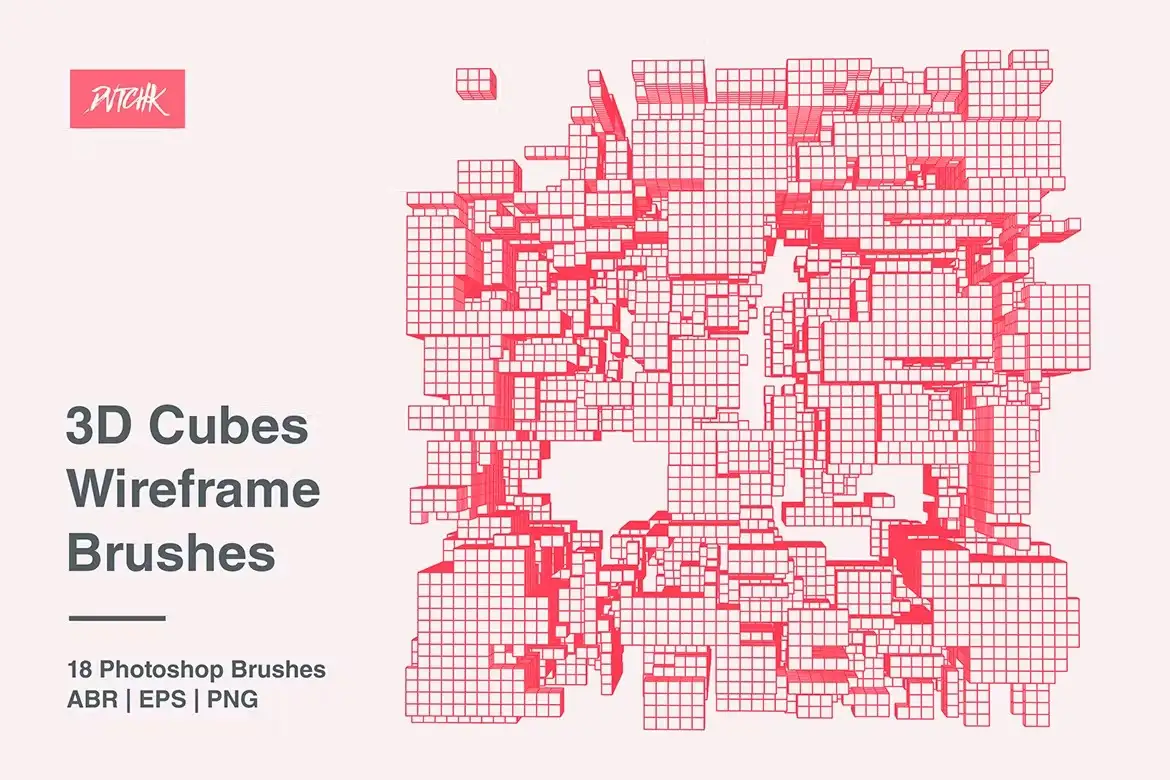 3D Cubes Wireframe Brushes