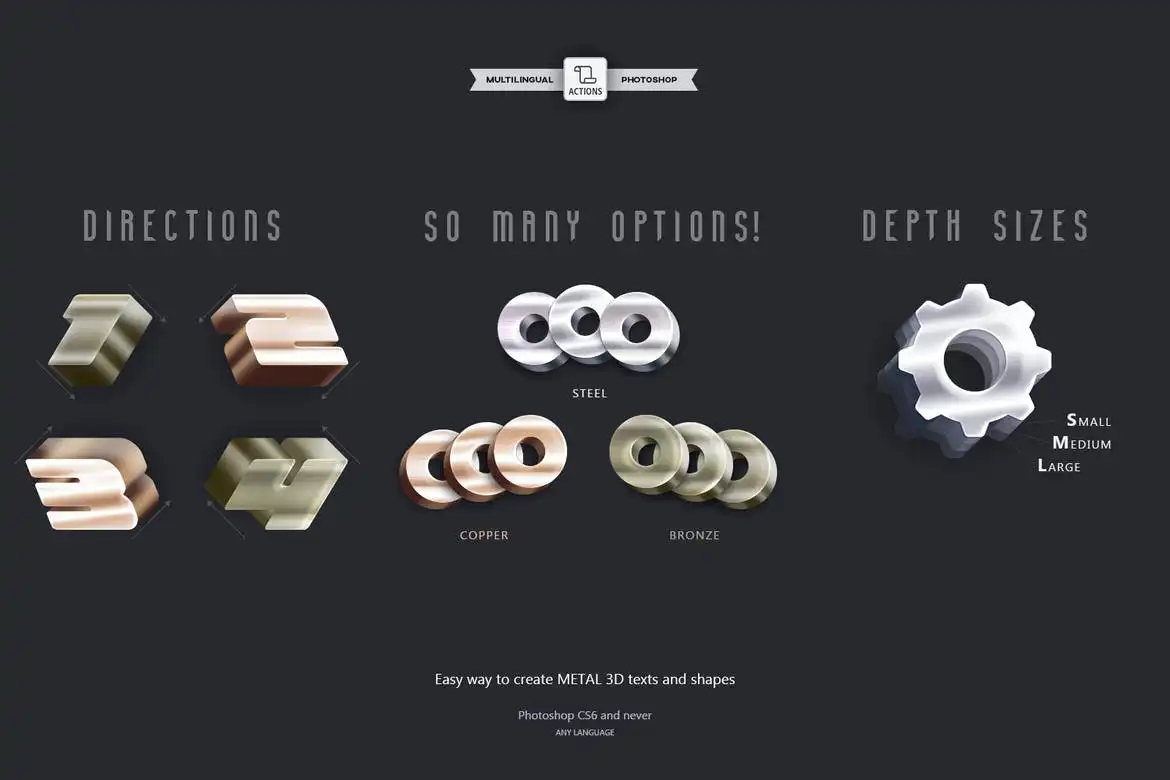3D Metal-Photoshop Action