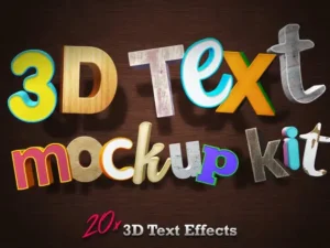 3d text mockup kit 2