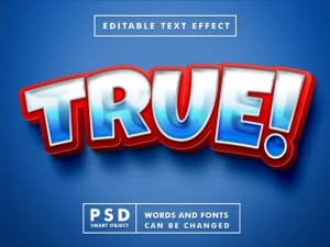 3d true text effect
