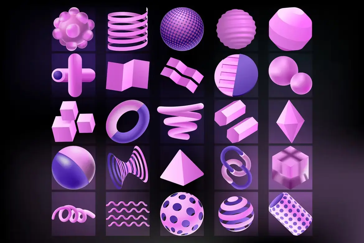 3D Abstract Shape Vector Objects 9 3d abstract shape vector objects08