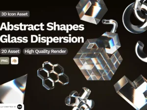 3d abstract shapes glass dispersion1