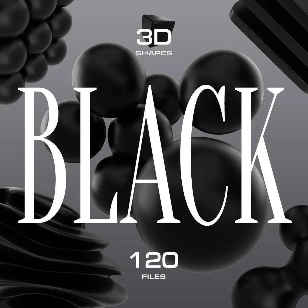3D Black Shapes 7 3d black shapes collectionby designessense01