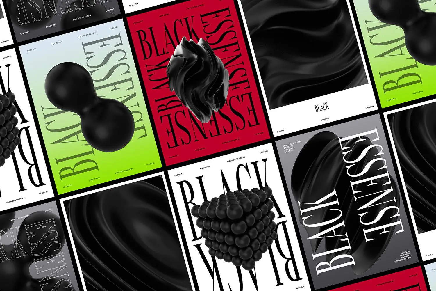 3D Black Shapes 11 3d black shapes collectionby designessense02