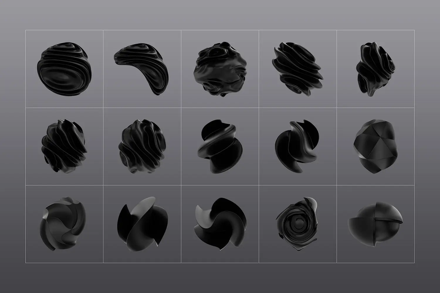 3D Black Shapes 6 3d black shapes collectionby designessense09