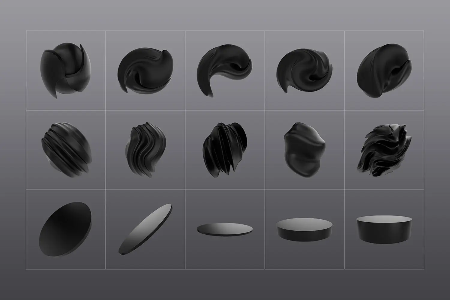 3D Black Shapes 4 3d black shapes collectionby designessense10