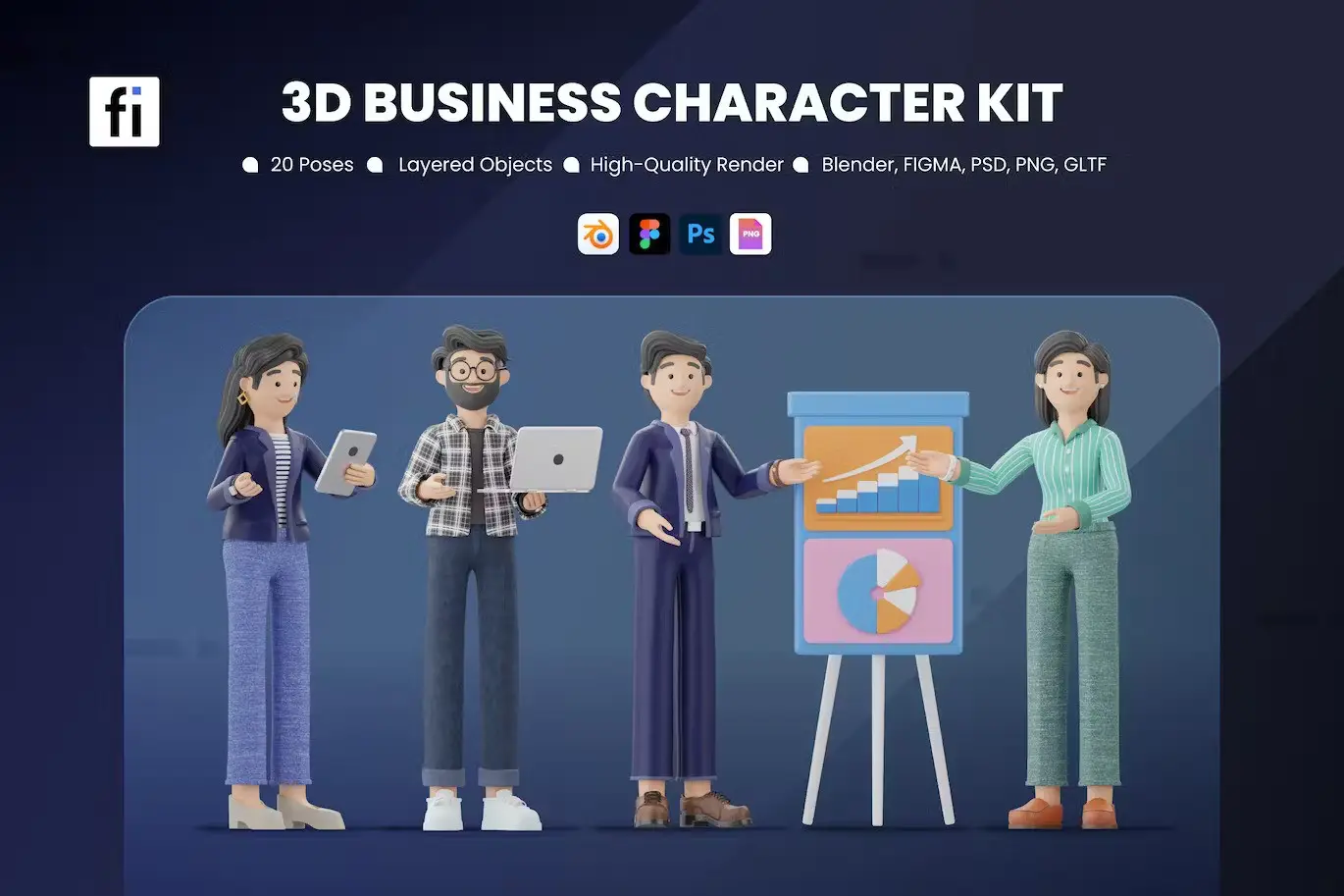 3D Business Character Kit