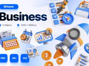 3d business icons illustration1