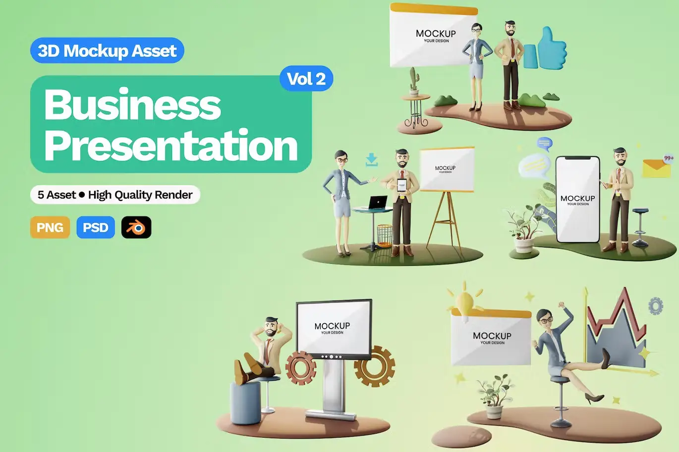 3D Business Presentation Mockup Vol 2 6 3d business presentation mockup5