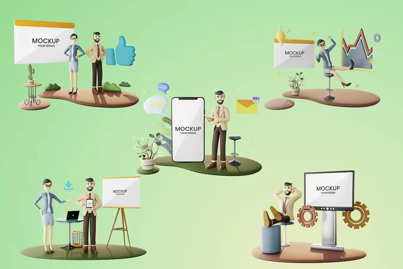 3D Business Presentation Mockup Vol 2 8 3d business presentation mockup7