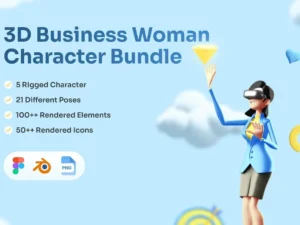 3d business woman character1
