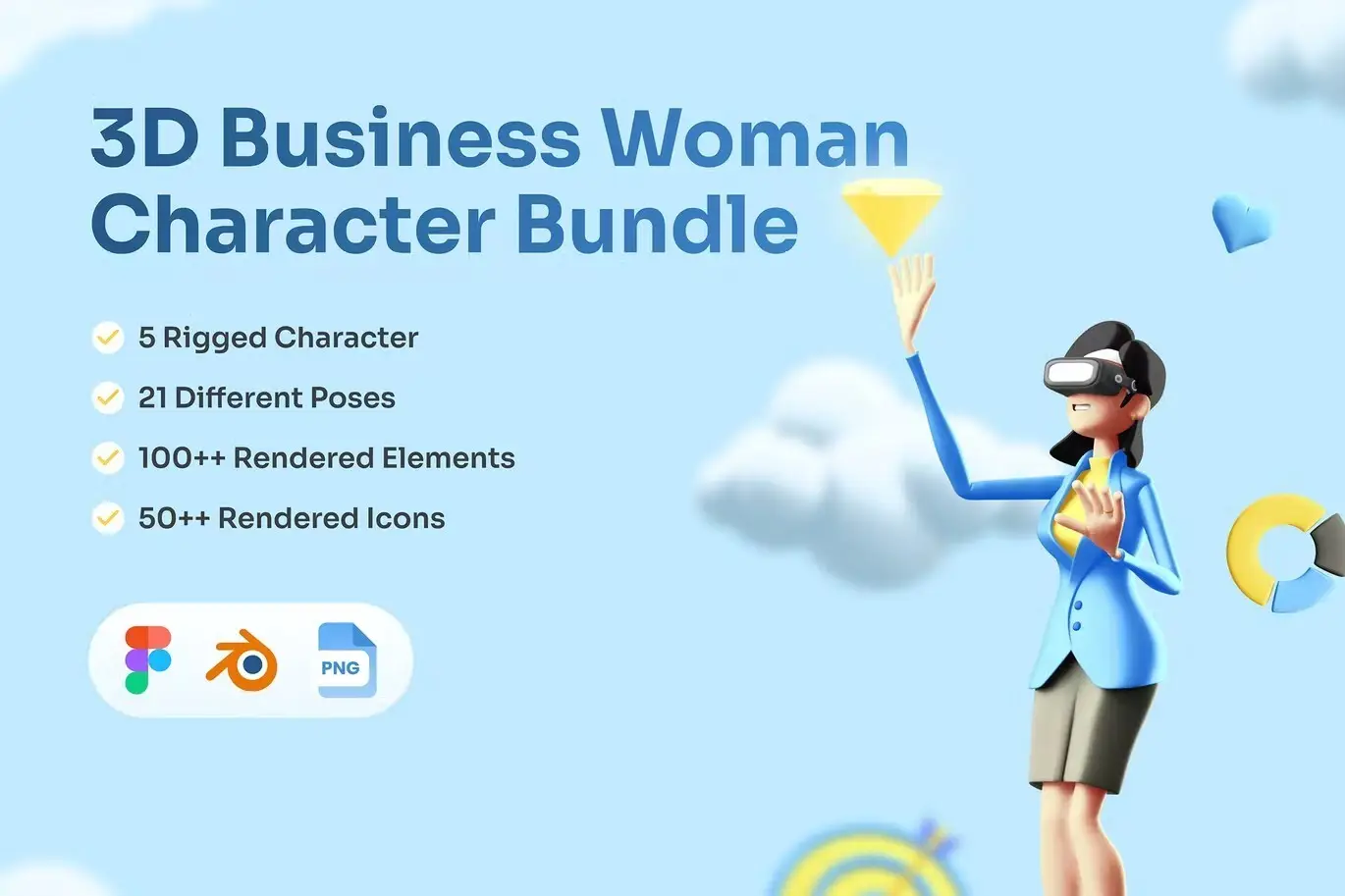 3D Business Woman Character