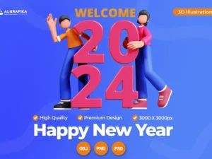 3d character new year illustration01