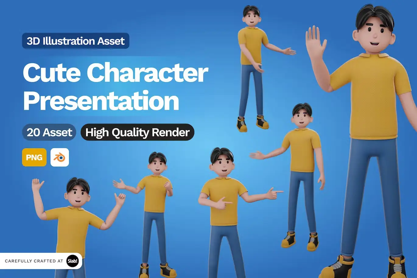 3D Cute Character Presentation Illustration 5 3d cute character presentation illustration1